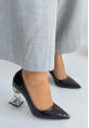 Siyah Şeffaf Topuklu Stiletto zuka