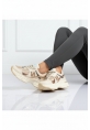Rose Gold Detaylı Bej Kalın Taban Sneaker keme
