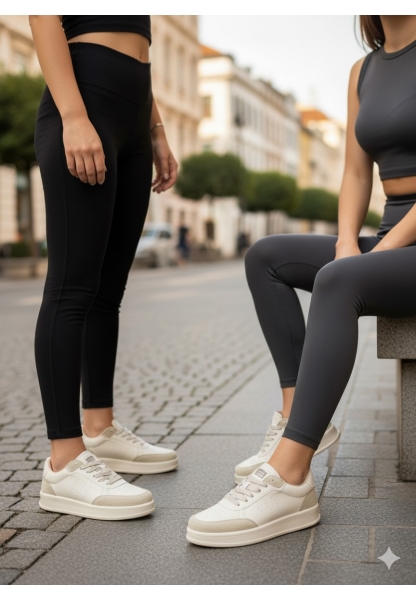 Kadın Bej Siyah Şeritli Kalın Tabanlı Spor Ayakkabı 849₺ city