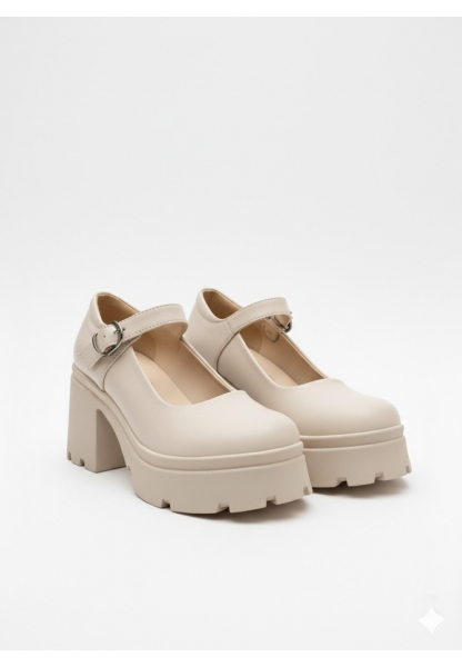 Mary Jane Bej  Platform Kalın Taban Loafer 849₺ durs