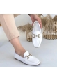 Beyaz Tokalı Loafer Ayakkabı gasel