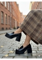 Siyah Yüksek Taban Tokalı Rugan Kadın Loafer 849₺ loa