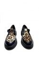 Leopar Detaylı Siyah Mary Jane Ayakkabı mary
