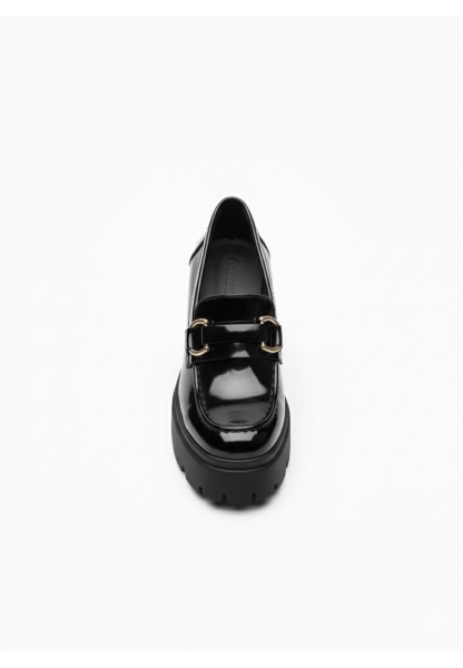  Siyah Rugan Tokalı Kalın Taban Kadın Loafer 849₺ yumi