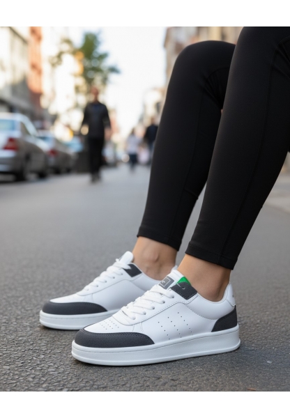 Beyaz Füme Detaylı Bağcıklı  Kadın Sneaker 849₺ city