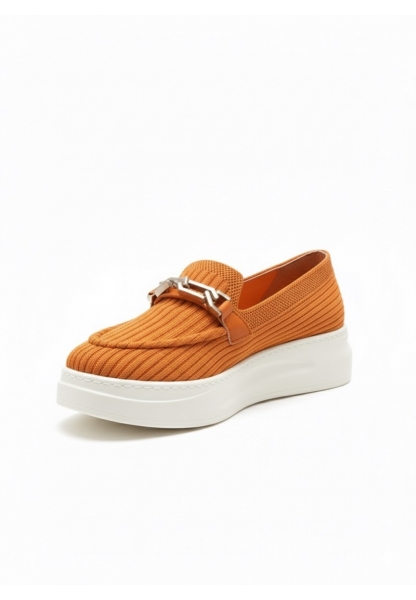 Turuncu Zincir Detaylı Örgü Loafer veze 399.90₺