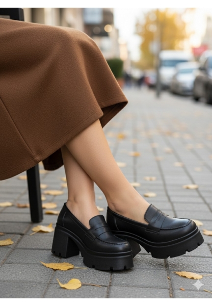  Penny Siyah Kalın Taban Kadın Loafer 849₺ jona