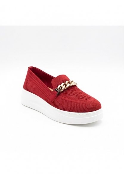 Kırmızı Zincir Detaylı Örgü Loafer vega 399.90₺