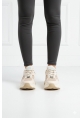 Rose Gold Detaylı Bej Kalın Taban Sneaker keme