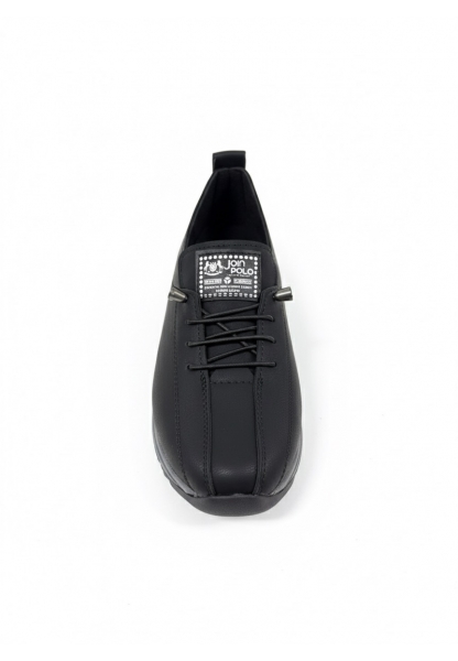Vegan Deri Siyah Kadın Sneaker 590₺| Füme Tabanlı Suni Deri Günlük Spor Ayakkabı