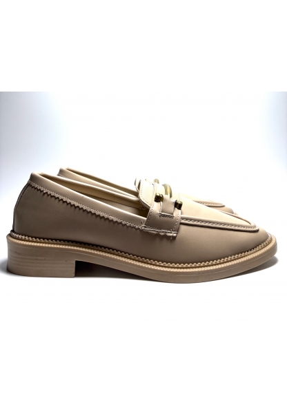 Bej Tokalı Klasik Loafer Bola