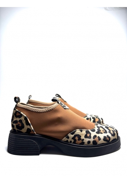 Leopar Desenli Kalın Taban Loafer paze