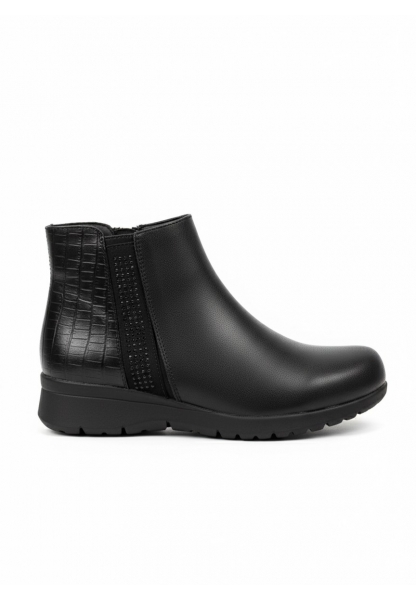 Siyah Kroko ve Zımba Detaylı Rahat Taban Bot 690₺ | KRZ661 - SADECE 399 TL Kampanyalı Fiyat | Join Polo 57320339