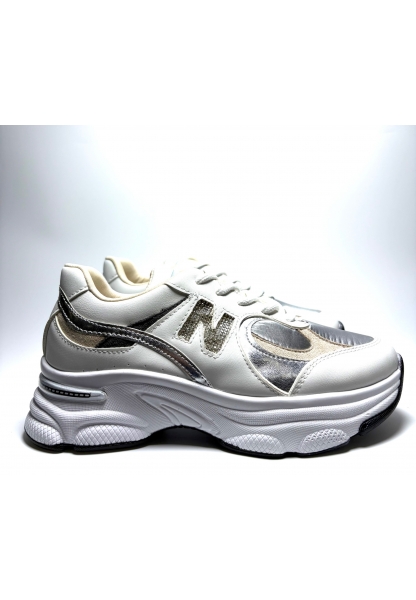 Gümüş Detaylı Kalın Taban Kadın Sneaker keme