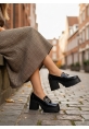 Siyah Yüksek Taban Tokalı Rugan Kadın Loafer 849₺ loa