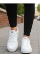 Beyaz-Beyaz Kalın Tabanlı Bağcıklı Kadın Sneaker 849₺ city