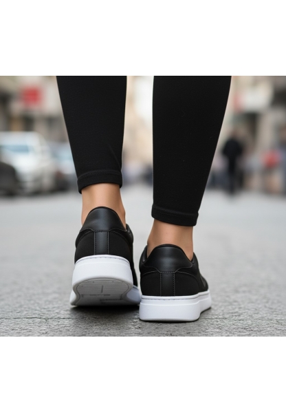 Siyah Beyaz Kalın Tabanlı Bağcıklı Kadın Sneaker Ayakkabı 849₺ city