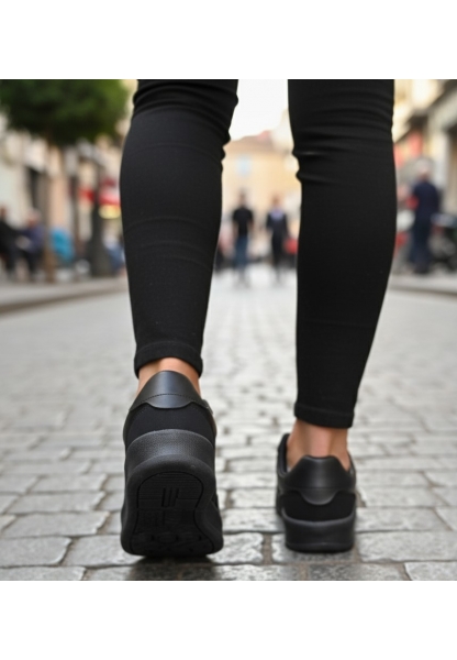 Kadın Siyah Süet Detaylı  Kalın Tabanlı Bağcıklı Sneaker 849₺ city2