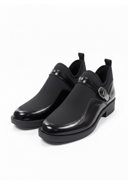 Modern Tokalı Esnek Siyah Loafer Bot | BSK948