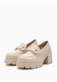 Bej Rugan Tokalı Kalın Taban Kadın Loafer 849₺ yumi