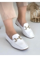Beyaz Tokalı Loafer Ayakkabı gasel