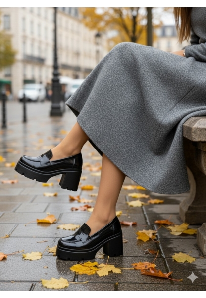 Penny Siyah Rugan  Kalın Taban Kadın Loafer 849₺ jona