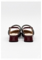Bordo Simli Bantlı Kalın Topuklu Ayakkabı - LAZEX 599₺