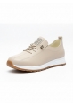 Vegan Deri Bej Kadın Sneaker 590₺ | Günlük Rahat ve Şık Suni Deri Spor Ayakkabı Modelleri