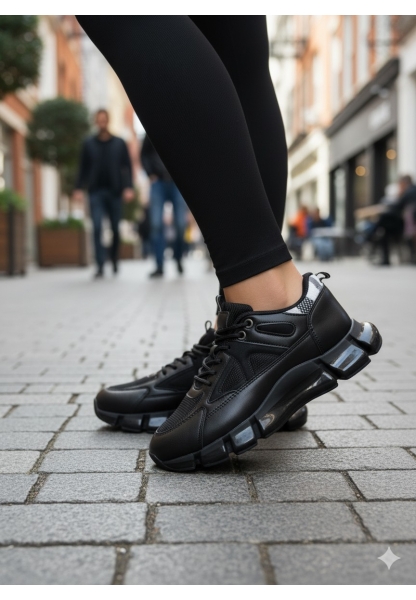 Siyah Transparan Detaylı Kalın Taban Spor Ayakkabı 699₺ flet - Günlük Rahat Sneaker KADIN SPOR | Join Polo 31590674