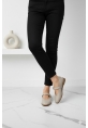 Altın Tokalı Bej Kadın Loafer  tipo
