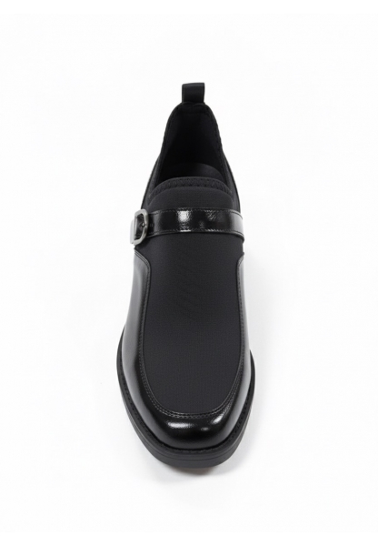 Modern Tokalı Esnek Siyah Loafer Bot | BSK948