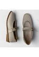 Altın Tokalı Bej Kadın Loafer  tipo