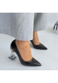 Siyah Şeffaf Topuklu Stiletto zuka