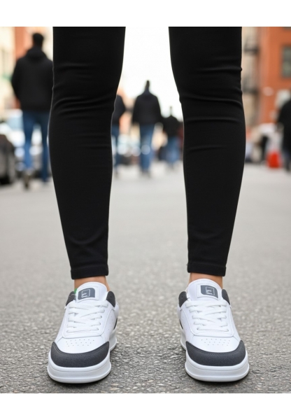 Beyaz Füme Detaylı Bağcıklı  Kadın Sneaker 849₺ city