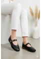 Altın Tokalı Siyah Kadın Loafer  tipo