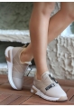 Bej Fermuarlı Kalın Taban Spor Ayakkabı KALO   749₺