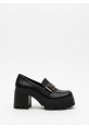 Klasik Kalın Tabanlı Siyah Tokalı Topuklu Loafer 849₺ loa