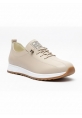 Vegan Deri Bej Kadın Sneaker 590₺ | Günlük Rahat ve Şık Suni Deri Spor Ayakkabı Modelleri