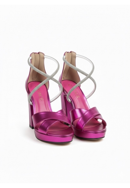 Fuşya Metalik Taşlı Platform Topuklu Ayakkabı yale 599₺