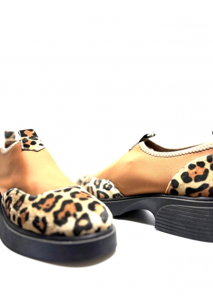 Leopar Desenli Kalın Taban Loafer paze