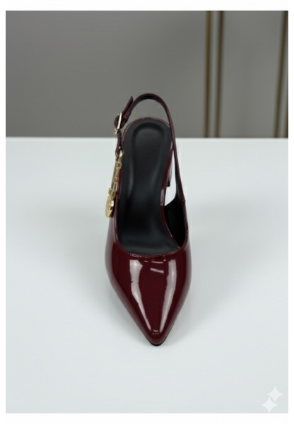 Bordo Rugan Aksesuarlı Kısa Topuklu Ayakkabı - TAMAL 599₺