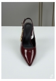 Bordo Rugan Aksesuarlı Kısa Topuklu Ayakkabı - TAMAL 599₺