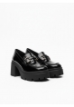  Siyah Rugan Tokalı Kalın Taban Kadın Loafer 849₺ yumi