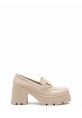 Bej Rugan Tokalı Kalın Taban Kadın Loafer 849₺ yumi