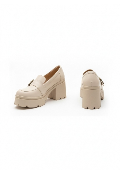 Krem KalınTokalı Kalın Taban Kadın Loafer 849₺ loa