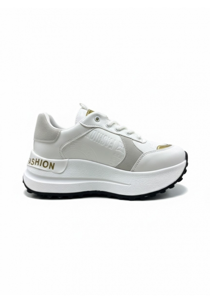  Beyaz Altın Detaylı Kalın Tabanlı Spor Ayakkabı  799₺| AGS801 - Günlük Rahat Sneaker KADIN SPOR | Join Polo 33296899