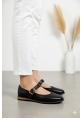 Altın Tokalı Siyah Kadın Loafer  tipo
