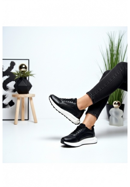 Siyah Modern Platform Spor Ayakkabı arık