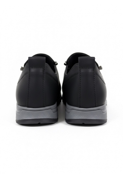 Vegan Deri Siyah Kadın Sneaker 590₺| Füme Tabanlı Suni Deri Günlük Spor Ayakkabı