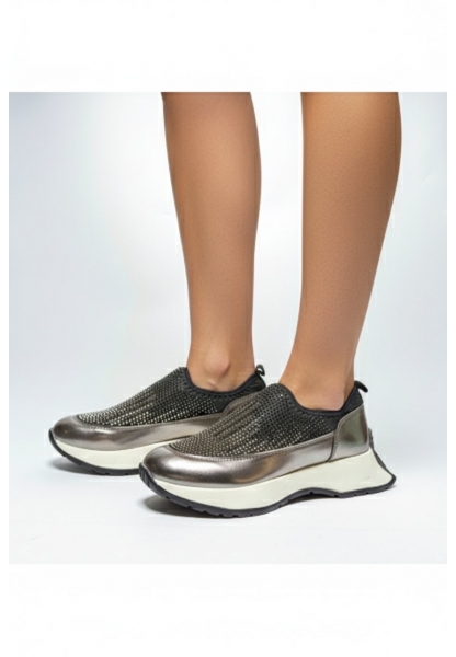 Füme Rengi Taş İşlemeli Platform Kadın Spor Ayakkabı defas - SADECE 399 TL Kampanyalı Fiyat | Join Polo 22228123